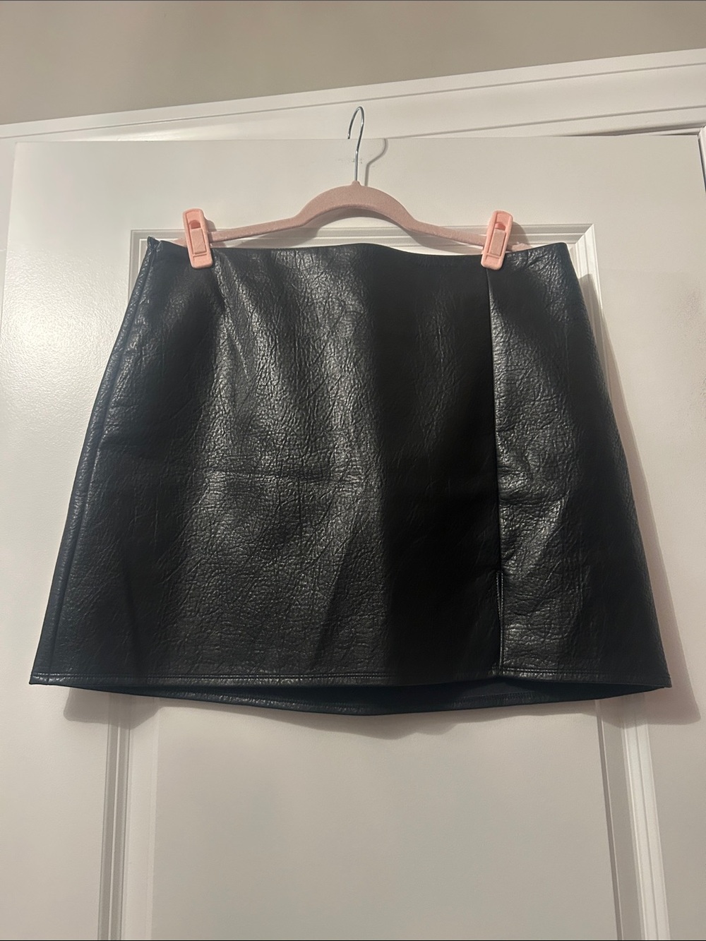 Old Navy Black Faux Leather A-Line Mini Skirt
